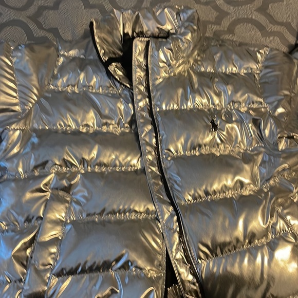 Polo metallic zip up jacket size large removable button hood - Picture 1 of 5